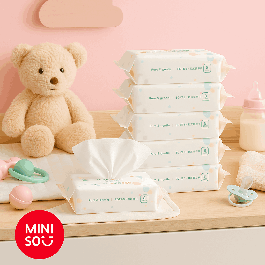 Baby Holiday Baby Thick Soft Wet Wipes (8 Wipes*8 Packs)