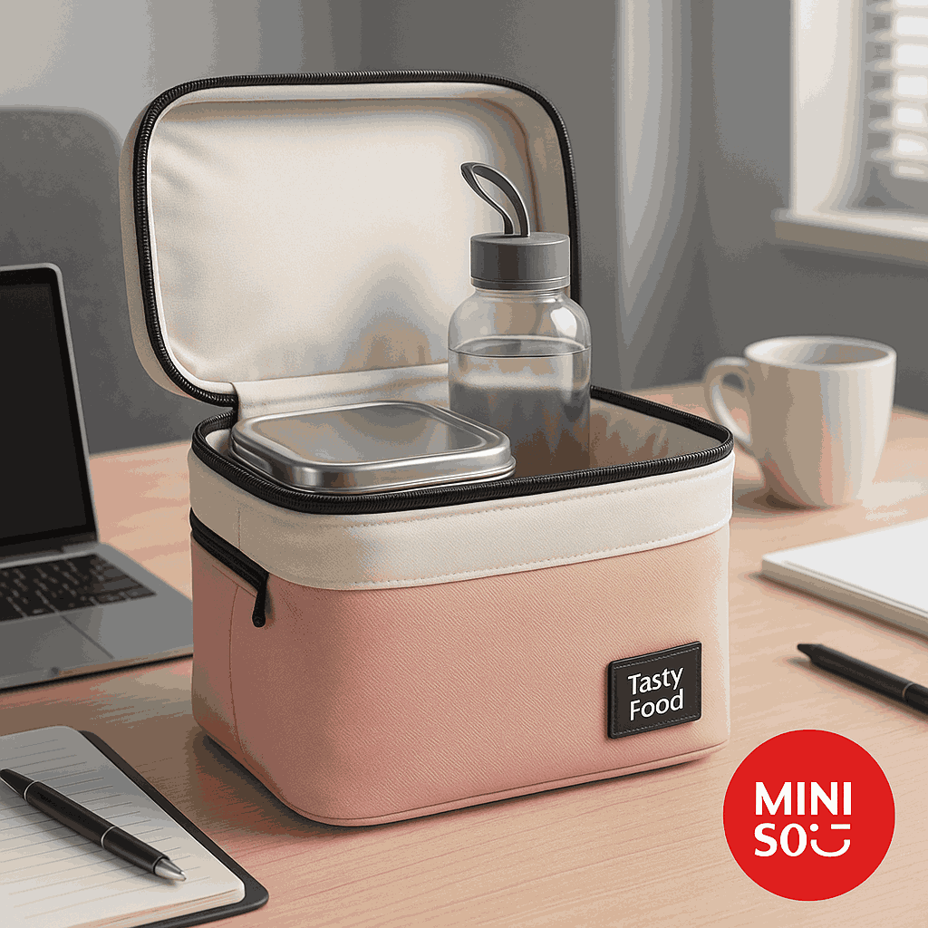 Color Blocking Mousse Lunch Bag (Pink)