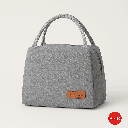 Large Capacity Solid Color Lunch Bag (Grey)