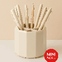 Mori Girl Rotatable 5 Slot Pen Holder (beige) Miniso