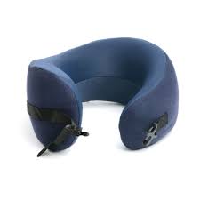 Compact Adjustable Memory Foam Neck Pillow (Navy)