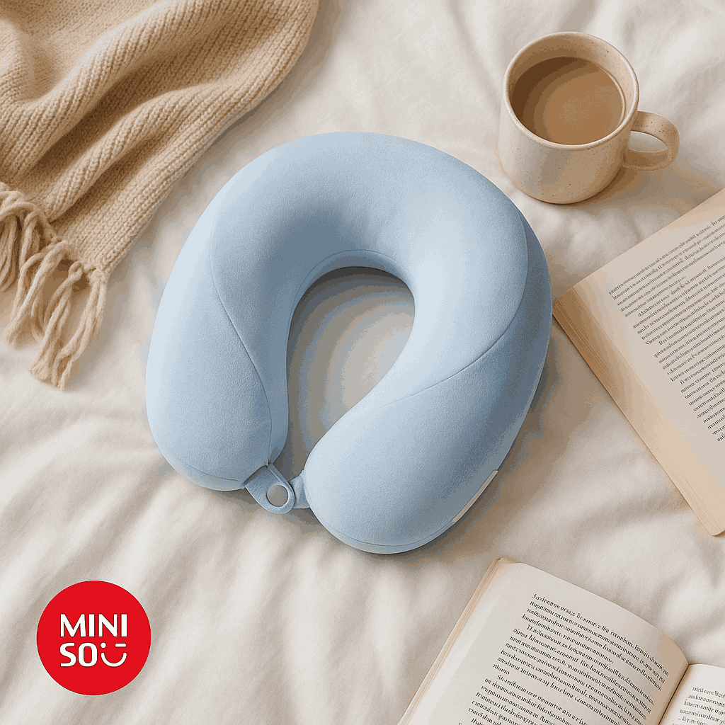 Dual Color Memory Foam U Shaped Neck Pillow (blue)