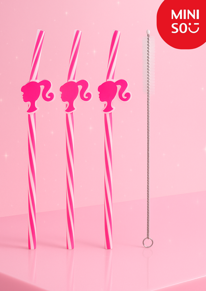 Barbie Collection Straw & Brush Set