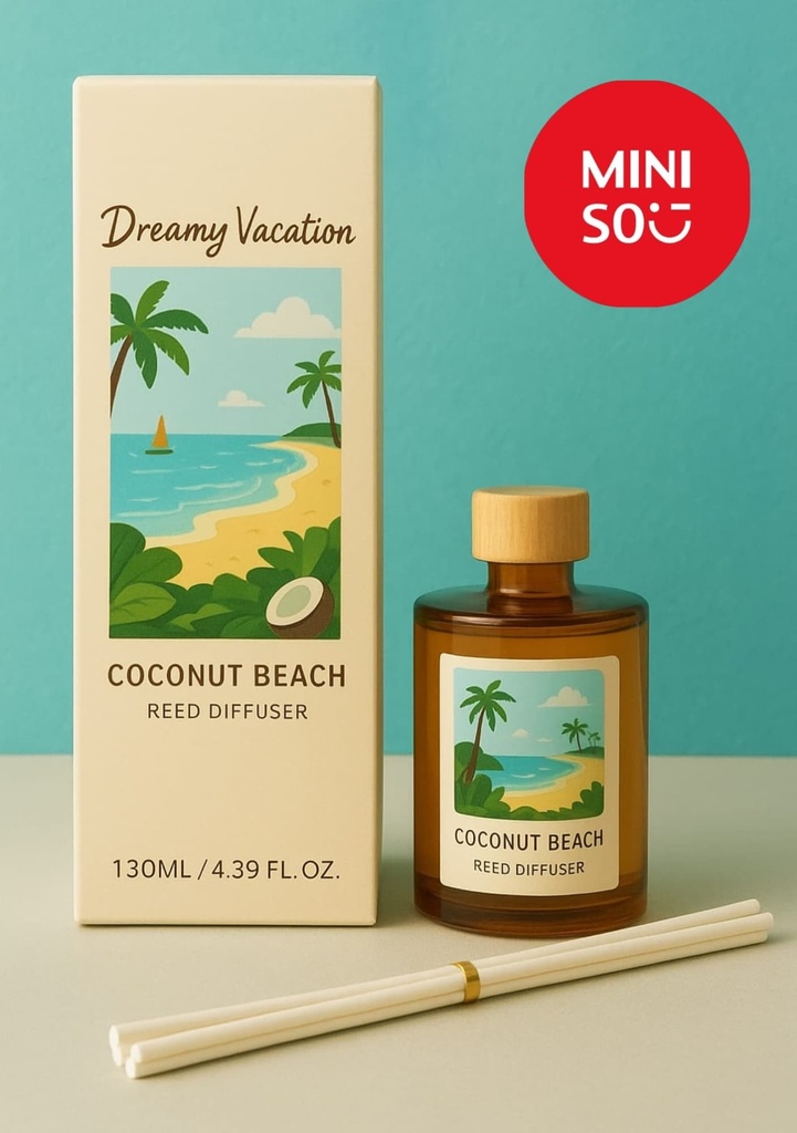 Miniso Dreamy Vacation Reed Diffuser 130ML(Coconut Beach)