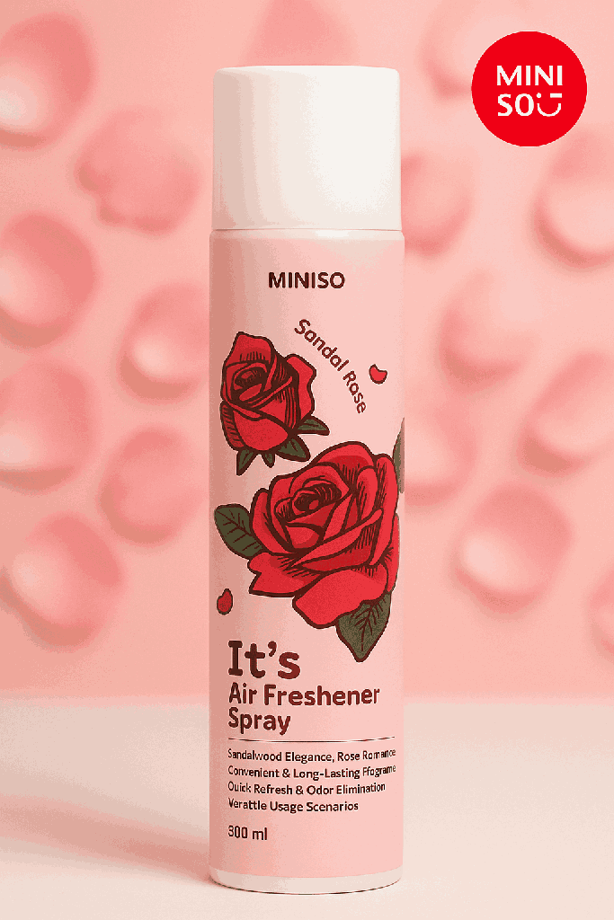 Miniso Pure Delight Air Freshener Spray 300ML (Sandal Rose) Miniso