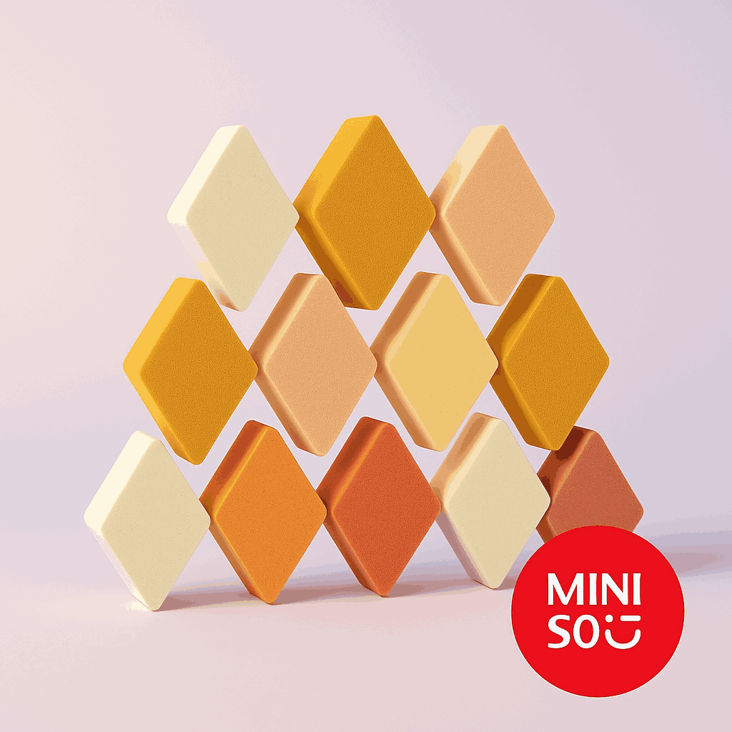Miniso Colorful Series Rhombus Makeup Sponges Set (10 Pieces)