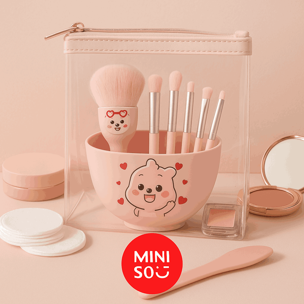 Zanmang Loopy Collection Mini Makeup Brushes Set (6 Pieces With Holder)