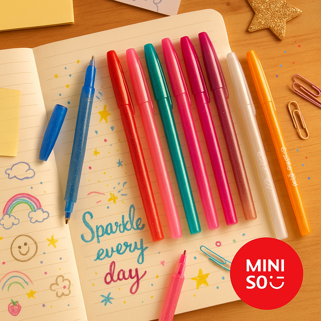 Miniso Glitter Pen (10 Pieces)Miniso