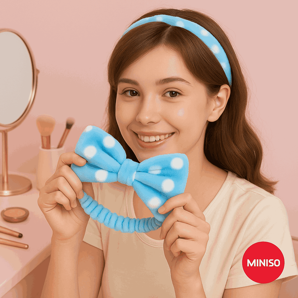 Flannel Bowknot Headband (Polka Dot)