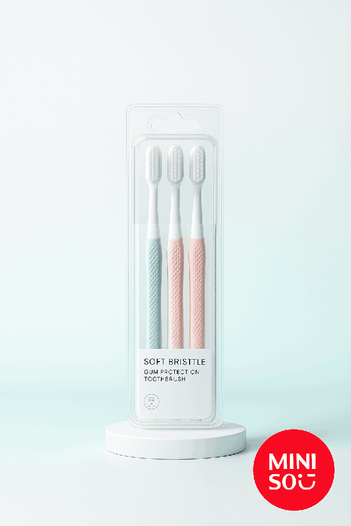 Kids Sort Bristled Toothbrushes (3 pieces) Miniso
