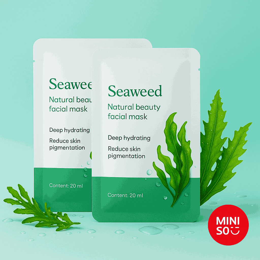 Miniso Natural Beauty Facial Mask(Seaweed)Pack Of 2