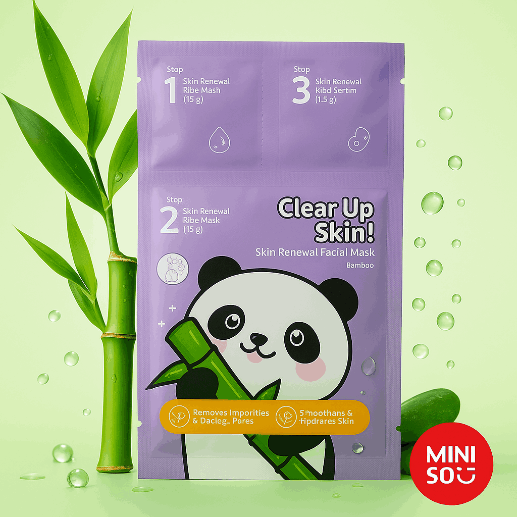 Miniso Skin Renewal Facial Mask(Bamboo)Pack Of 2