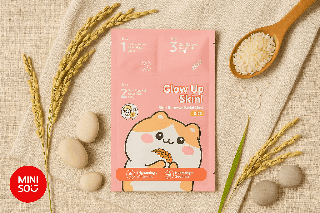 Miniso Skin Renewal Facial Mask(Rice)Pack Of 2