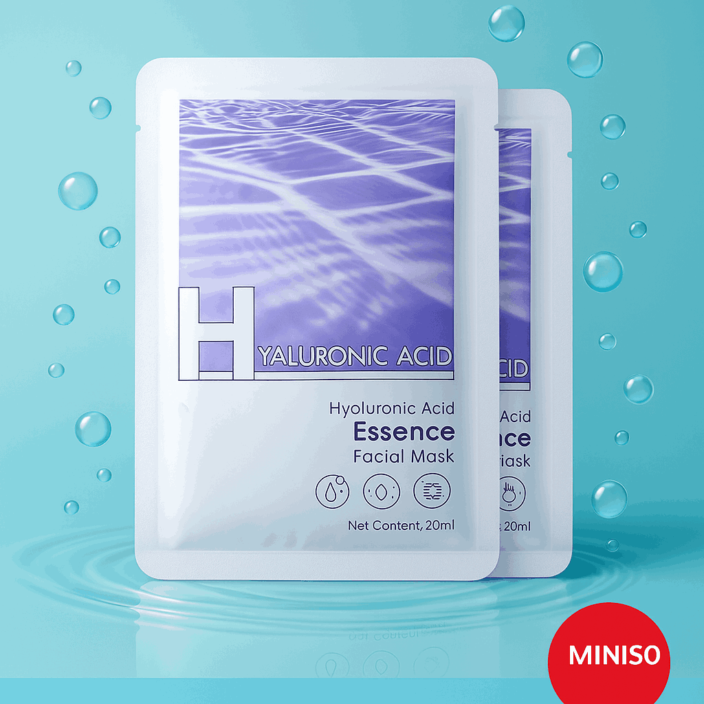 Miniso Essence Facial Mask(Hyaluronic Acid)Pack Of 2