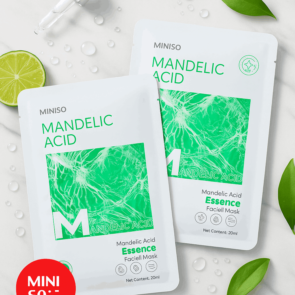 Miniso Essence Facial Mask(Mandelic Acid)Pack Of 2
