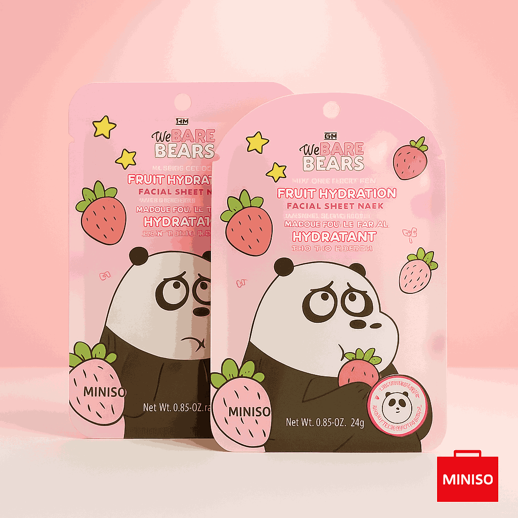 We Bare Collection Fruit Hydrating Facial Sheet Mask (Strawberry)Pack Of 2