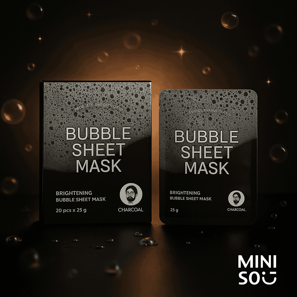 Miniso Brightening Bubble Sheet Mask(Charcoal)