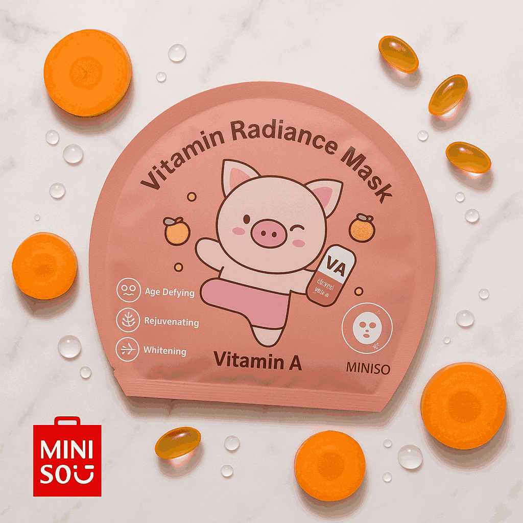 Miniso Vitamin Radiance Mask (Vitamin A)Pack Of 2