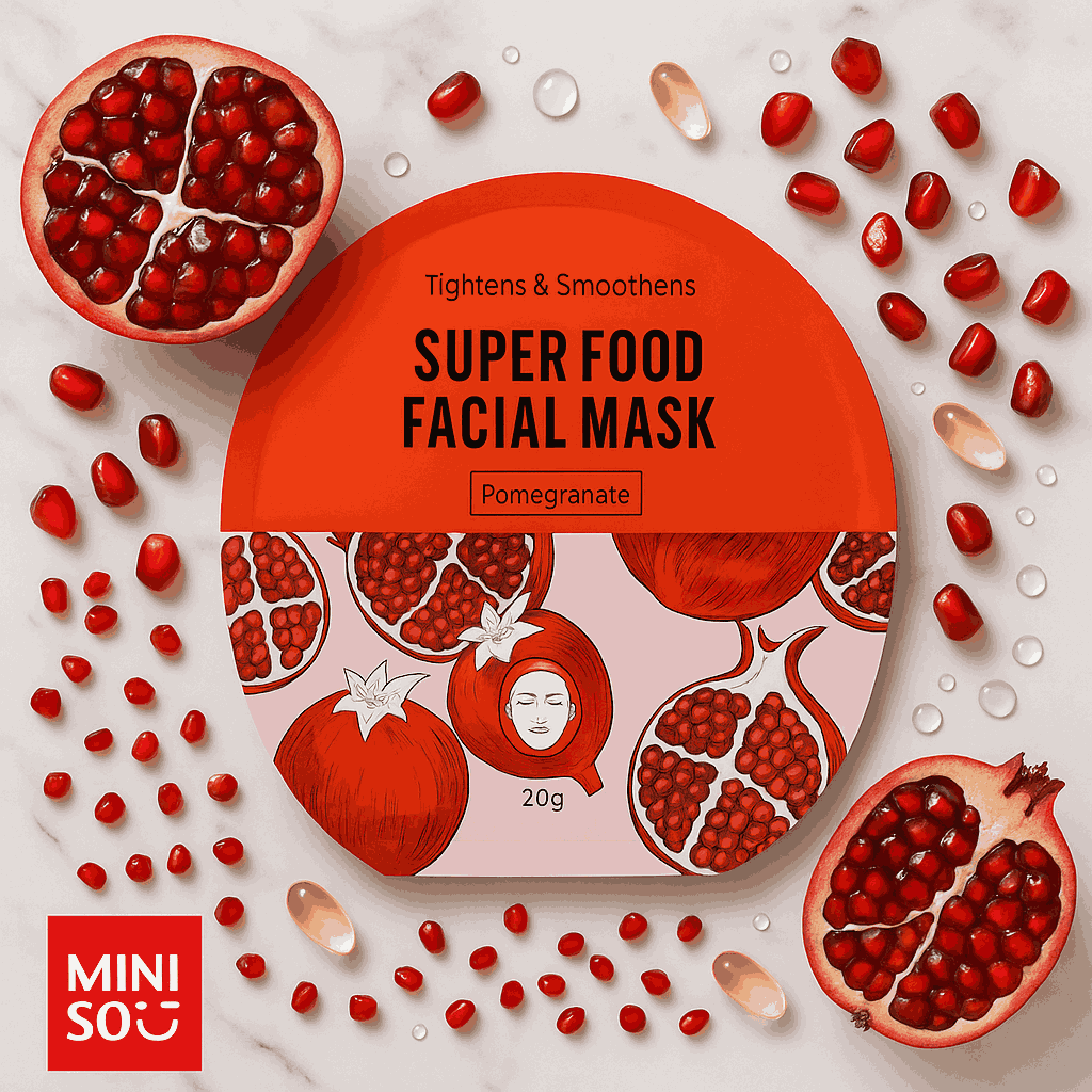 Miniso Vitamin Radiance Mask (Pomegranate)Pack Of 2