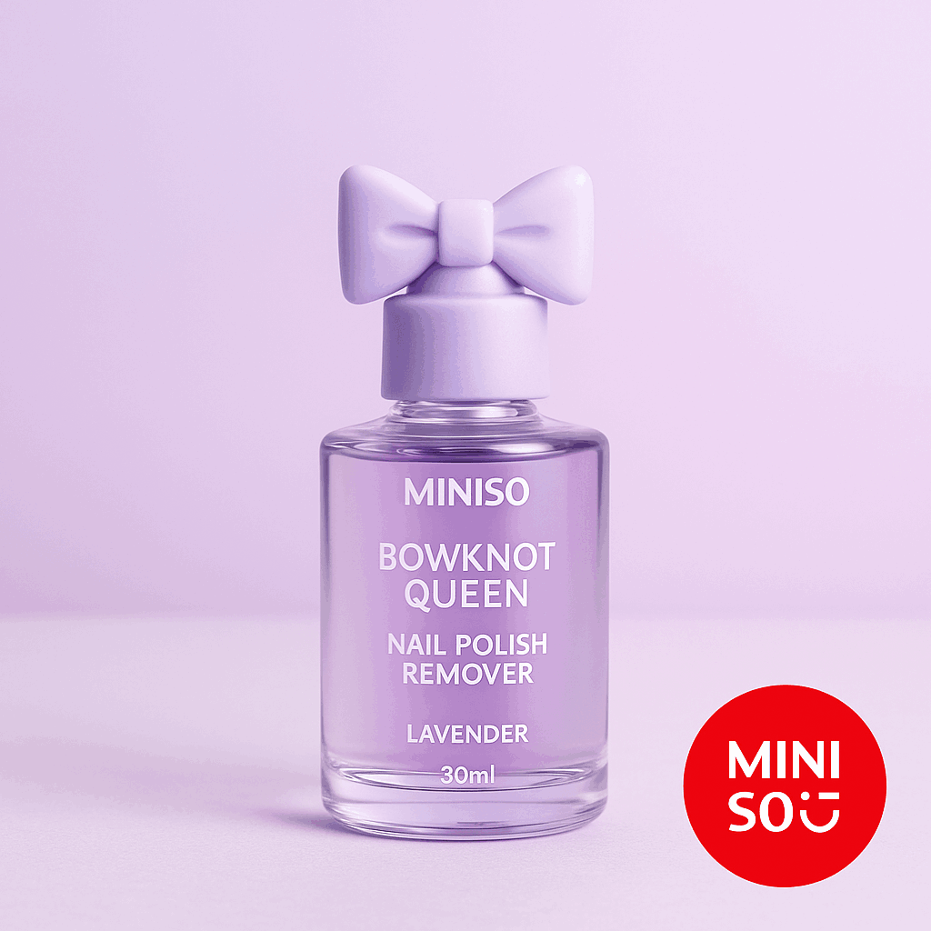 Miniso Bowknot Queen Nail Polish Remover (Lavender)