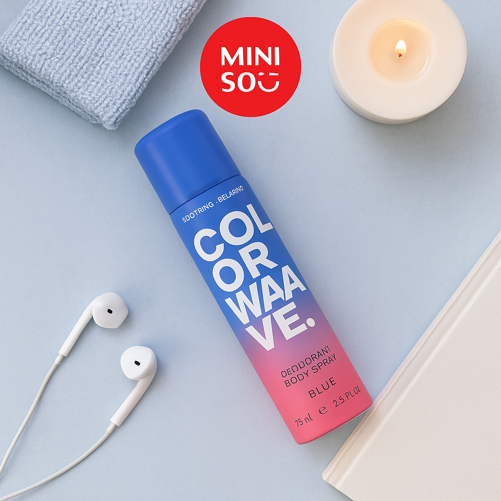 Miniso Color Wave Deodarant Body Spray (Blue)