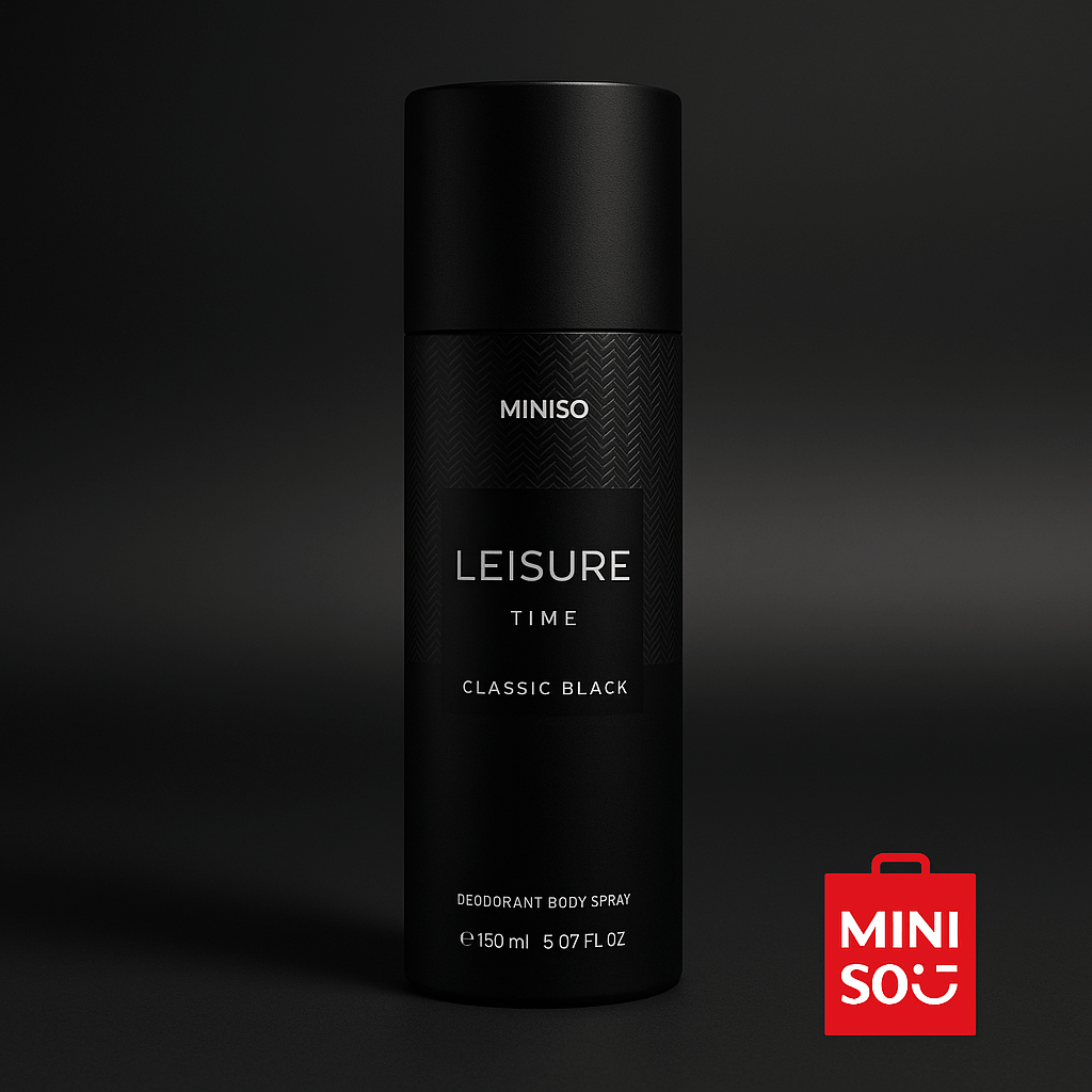 Miniso Leisure Time Perfume Deodorant Body Spray (Classic Black)