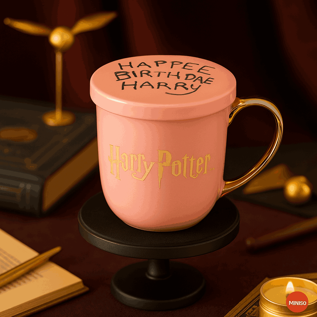 Harry Potter Pink Ceramic Cup With Lid(380ML)
