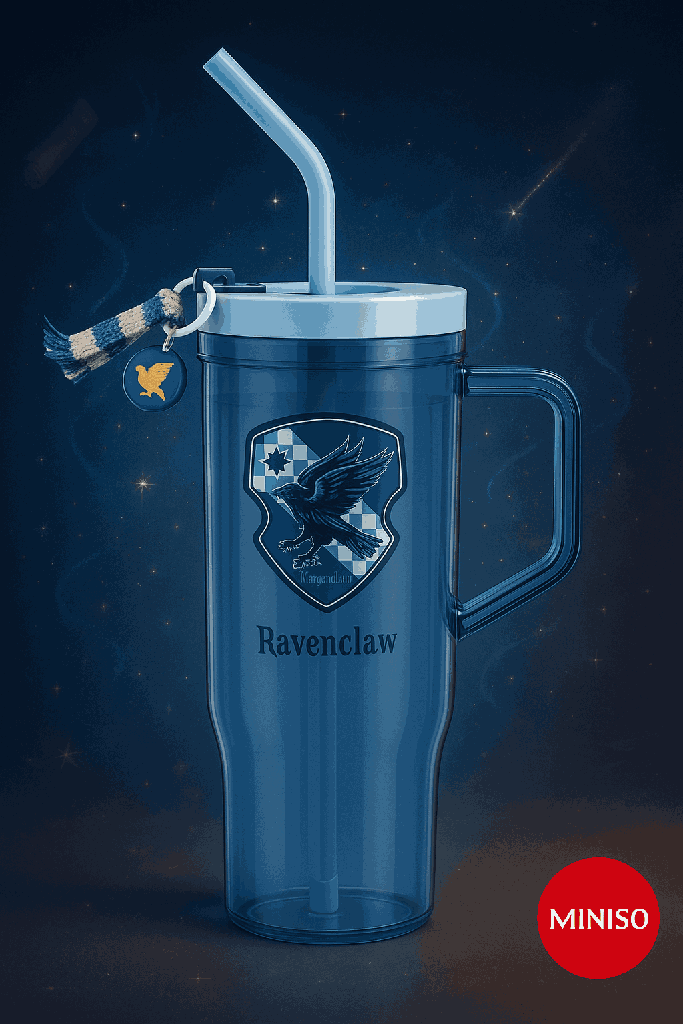 Harry Potter Plastic Tumbler With Straw(1250ML)(Blue)
