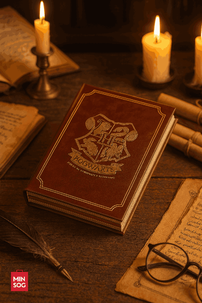 Harry Potter Collection Hogwarts PU Hardcover Book With Striped Edges (208 Sheets)