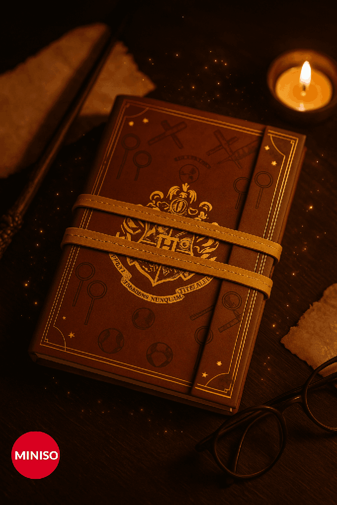 Harry Potter A5 PU Gold Stamp Hardcover Book With Band (80 Sheets)