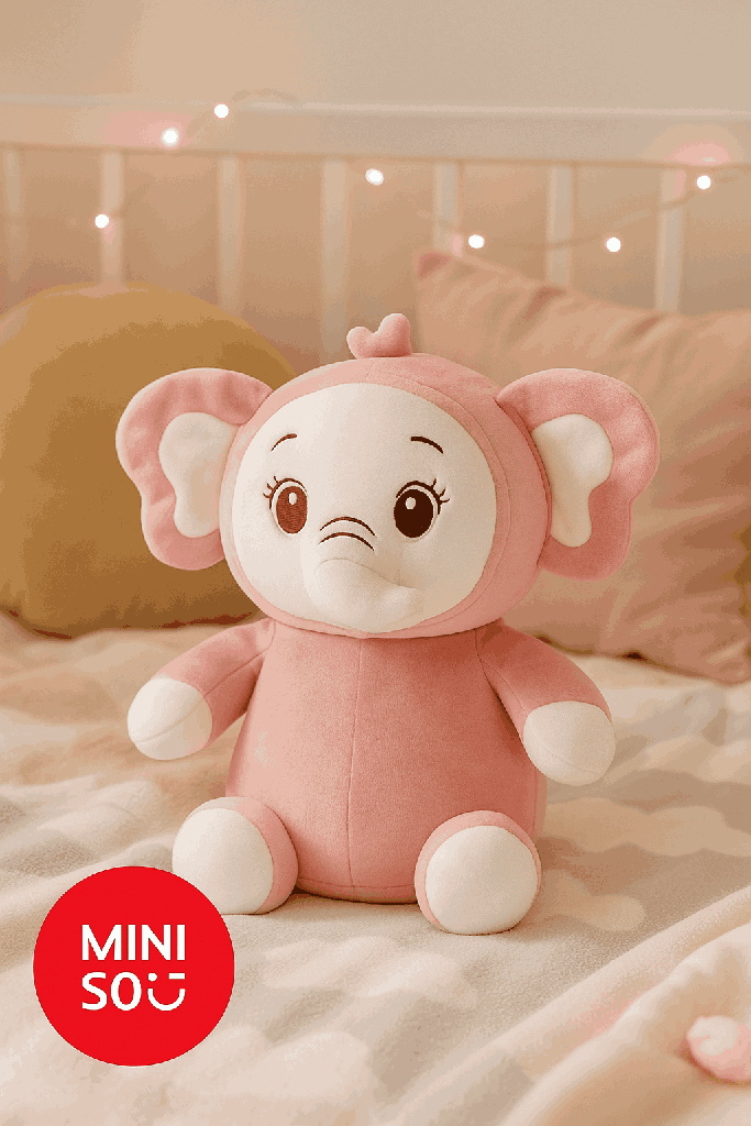 Sitting Elephant Plush Toy 30 CM(Pink)